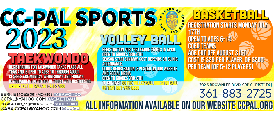 Download this flyer for a list of 2023 sports