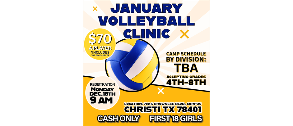 January Volleyball clinic registration 